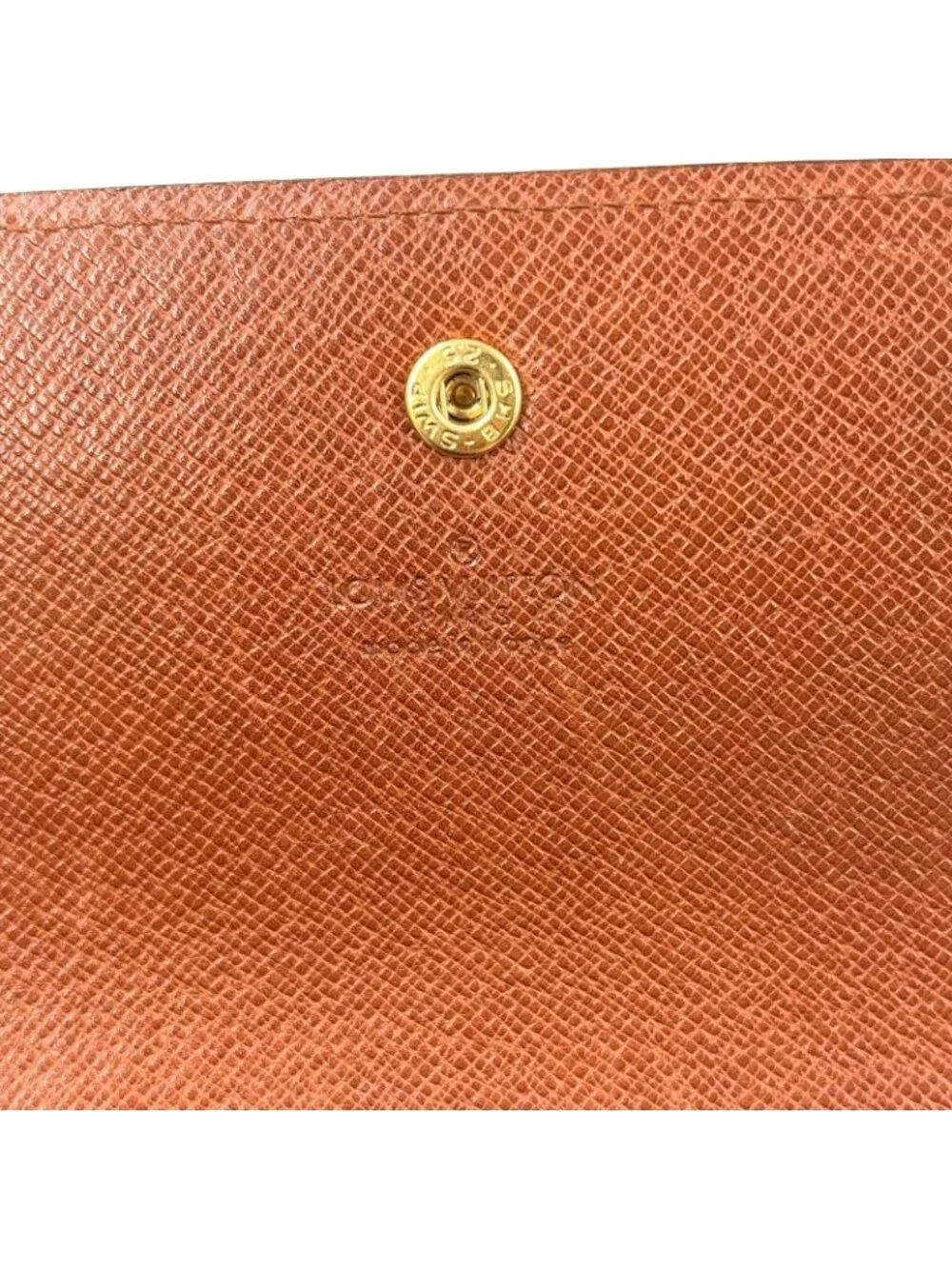 Louis Vuitton Portefeuille Cles Monogram Leather Brown Wallet Gold